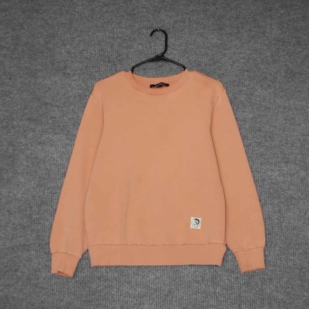 Diesel Sweatshirt Mens S Peach Good Mohican Head Logo Crewneck Pullover‎